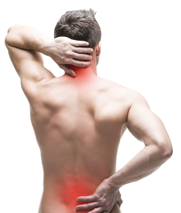 man with neck and back pain