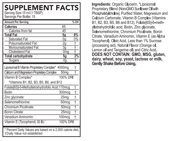 B-Complex nutrition label